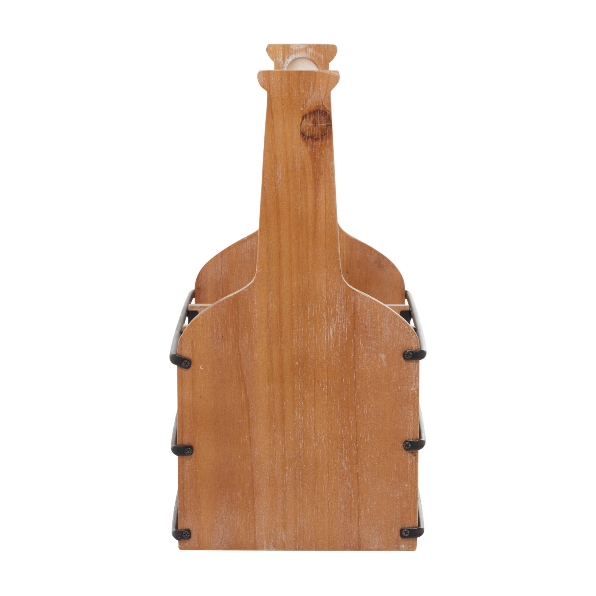 15" Brown Wood Farmhouse Wine Rack
